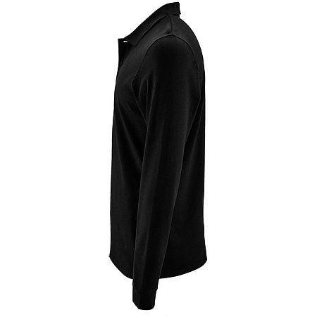 Рубашка поло мужская с длинным рукавом Perfect LSL Men, черная, размер 3XL