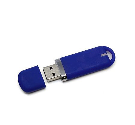 Флеш накопитель USB 2.0 Memo 32GB, пластик Софт Тач, синий/синий