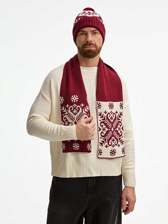 Шарф Wintertude M, красный с белым