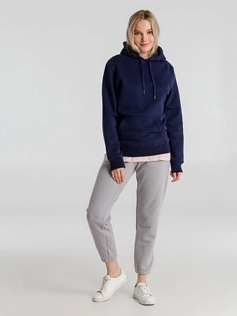 Толстовка с капюшоном унисекс King, темно-синяя, размер M