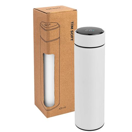 Термос TIM SOFT с индикатором температуры 420мл. Белый 6400.07