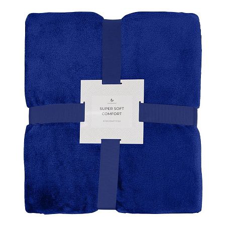 Плед флисовый SUPER SOFT COMFORT TRAVEL, тёмно-синий