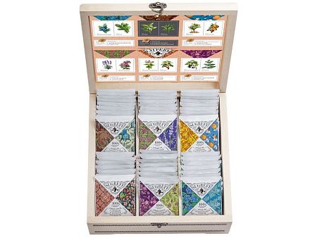 Подарочный набор с пакетированным чаем в деревянной шкатулке без лого 