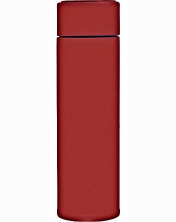 Термос вакуумный стальной Urban двухстеночный с медной изоляцией  450 мл, крышка с дисплеем, красный софт тач