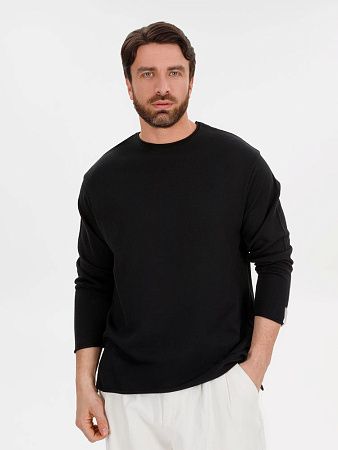 Лонгслив унисекс Siluetti Fuori, черный, размер S/M