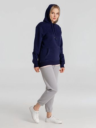 Толстовка с капюшоном унисекс King, темно-синяя, размер M