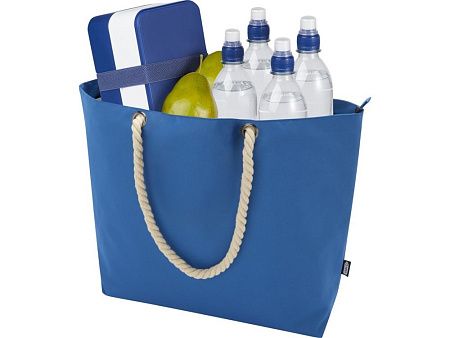 Пляжная сумка-холодильник Panama GRS из переработанных материалов с ручками-шнурками