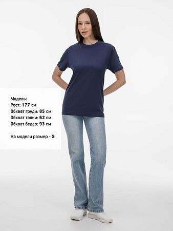 Футболка унисекс T-Bolka 180, темно-синяя, размер M