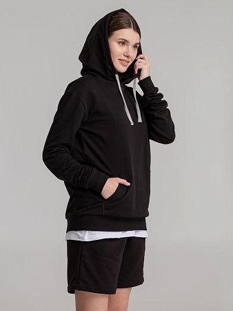 Толстовка с капюшоном Unit Kirenga, черная, размер XS