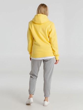 Толстовка с капюшоном унисекс King, желтая, размер S