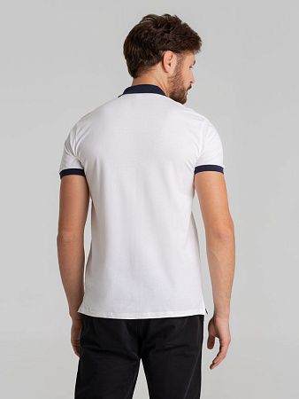 Рубашка поло Prince 190, белая с темно-синим, размер L