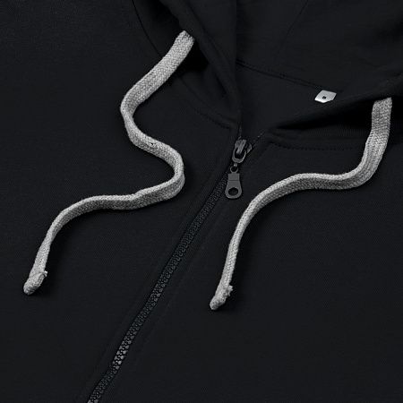 Толстовка на молнии с капюшоном Unit Siverga Heavy, черная, размер XS