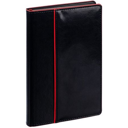 Ежедневник Alanis, недатированный, черный с красным