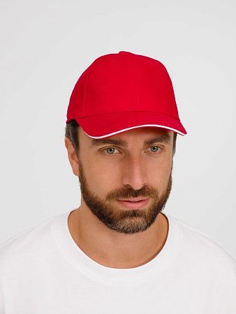 Бейсболка Buffalo, красная с белым