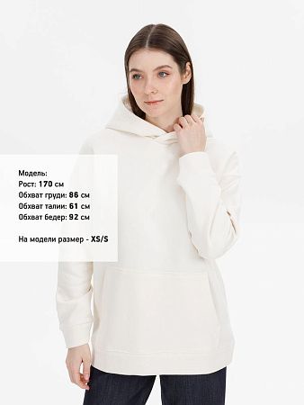 Худи оверсайз унисекс Snuggie, молочно-белое, размер XS/S