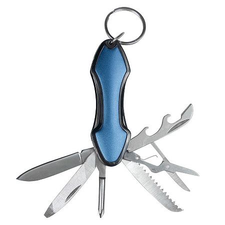 Брелок-/мультитул Tools Coin, мультифункциональный, 6 в 1, синий
