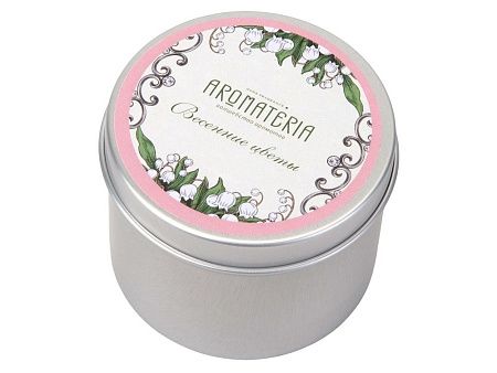 Набор: платок «Ландыши» и свеча «Весенние цветы»