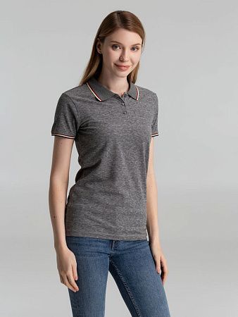 Рубашка поло женская Paname Women, черный меланж, размер M