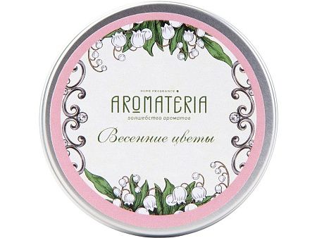 Набор: платок «Ландыши» и свеча «Весенние цветы»