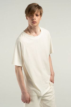 Футболка унисекс оверсайз T2, молочно-белая, размер XS/S