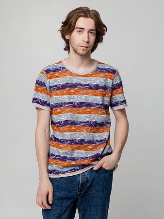 Футболка мужская Rayet двусторонняя, оранжевая с фиолетовым, размер S