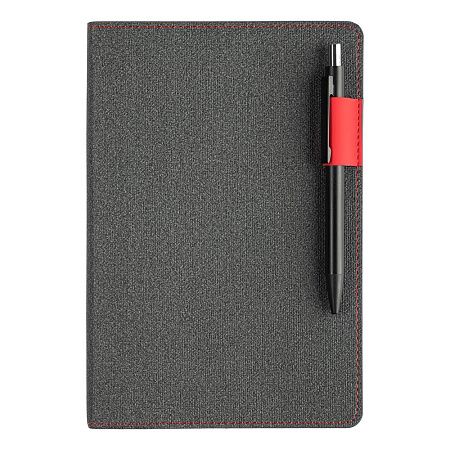 Ежедневник Flexy Freedom Ostende А5, темно-серый/красный, недатированный, в гибкой обложке