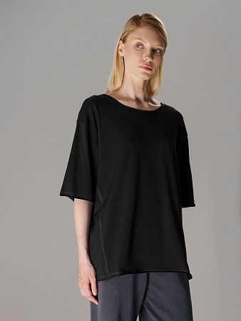 Футболка оверсайз унисекс Vozduh, черная, размер XS/S
