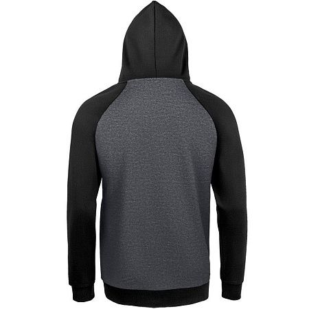 Толстовка унисекс Seattle, темный меланж с черным, размер XS