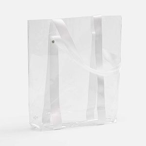 Шопер Clear Fest, ver.2, прозрачный с белыми ручками