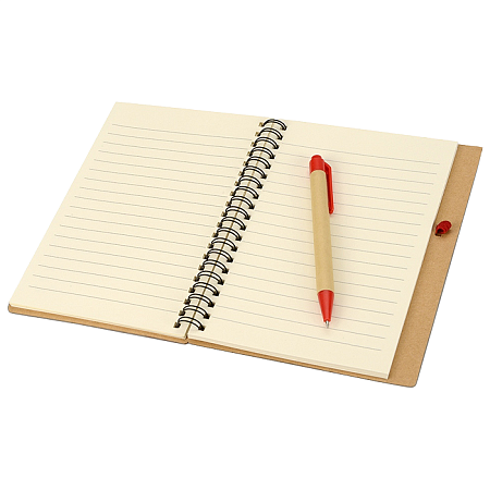 Блокнот B6 Easy Way, на пружине, в твердой обложке, c ручкой, красный