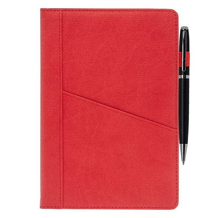 Ежедневник Smart Geneva Ostende А5, красный, недатированный, в твердой обложке с поролоном