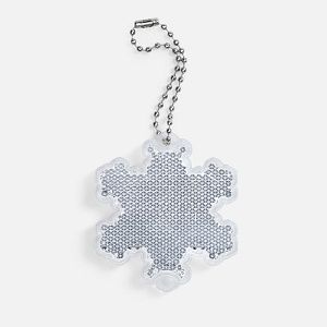 Пешеходный светоотражатель с цепочкой «Снежинка», белый