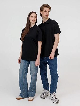 Рубашка поло унисекс Pulse, черная, размер 5XL