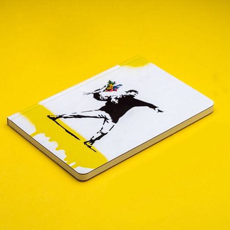 Блокнот линованный Pininfarina Banksy Метатель цветов из каменной бумаги, А5