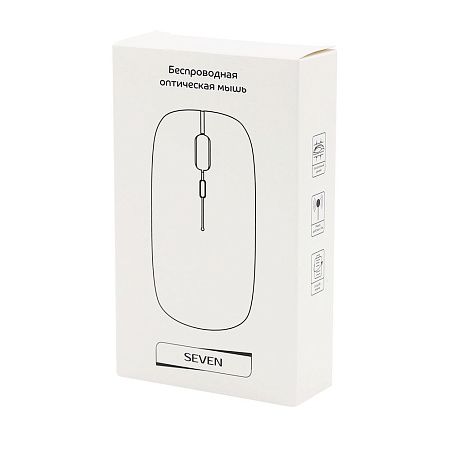 Мышь компьютерная беспроводная Seven, черная