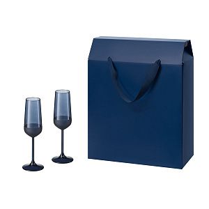 Подарочный набор 2 бокала для шампанского Sapphire в большом подарочном пакете