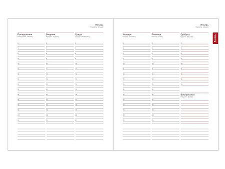 Еженедельник Urban Soft A4, синий, недатированный, в полугибкой обложке