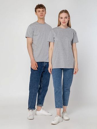 Футболка унисекс T-Bolka 160, серый меланж, размер XS