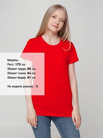 Футболка женская T-bolka Lady, красная, размер S