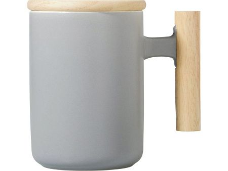 Кружка с ручкой и крышкой из каучукового дерева «Jeny»