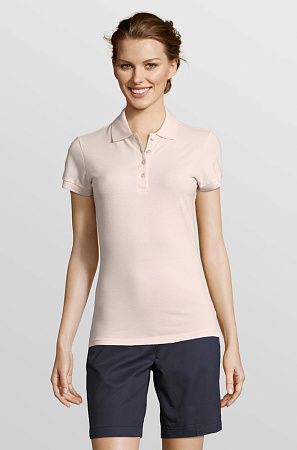 Рубашка поло женская People 210, нежно-розовая, размер XL