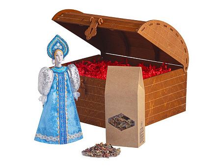 Подарочный набор: кукла фарфоровая, чай "Малина с мятой"