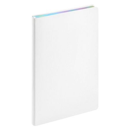 Ежедневник Galaxy недатированный, гибкая обложка, срез голограф. фольга, белый