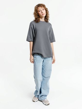 Джемпер с коротким рукавом Siluetti Volumica, серый, размер XS/S