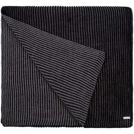 Шарф Nobilis, черный с серым меланжем