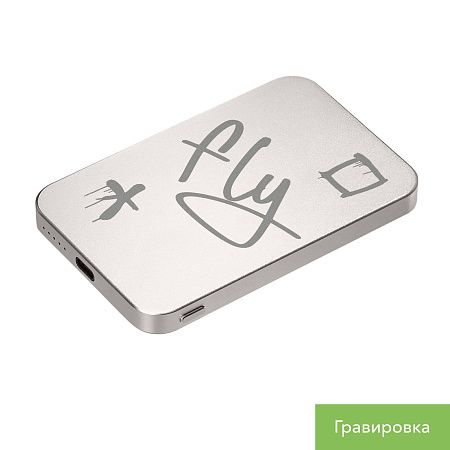Внешний аккумулятор Artex PD 5000mAh с функцией беспроводной зарядки 15W, титановый