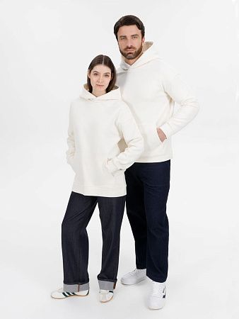 Худи оверсайз унисекс Snuggie, молочно-белое, размер XS/S