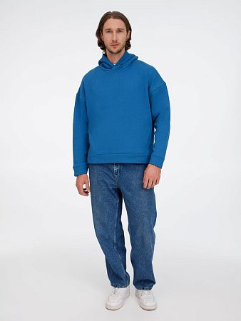 Худи оверсайз унисекс Tolla, синее (джинс), размер XL/2XL