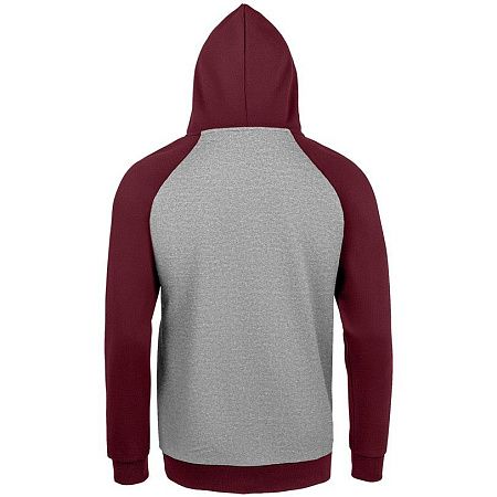 Толстовка унисекс Seattle, серый меланж с бордовым, размер L