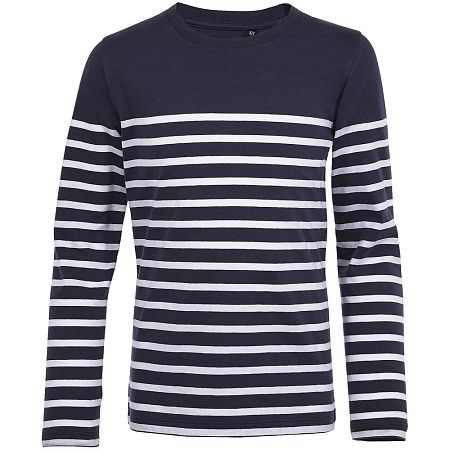 Футболка детская с длинным рукавом Matelot LSL Kids, синяя с белым, размер 8 лет (118-128 см)